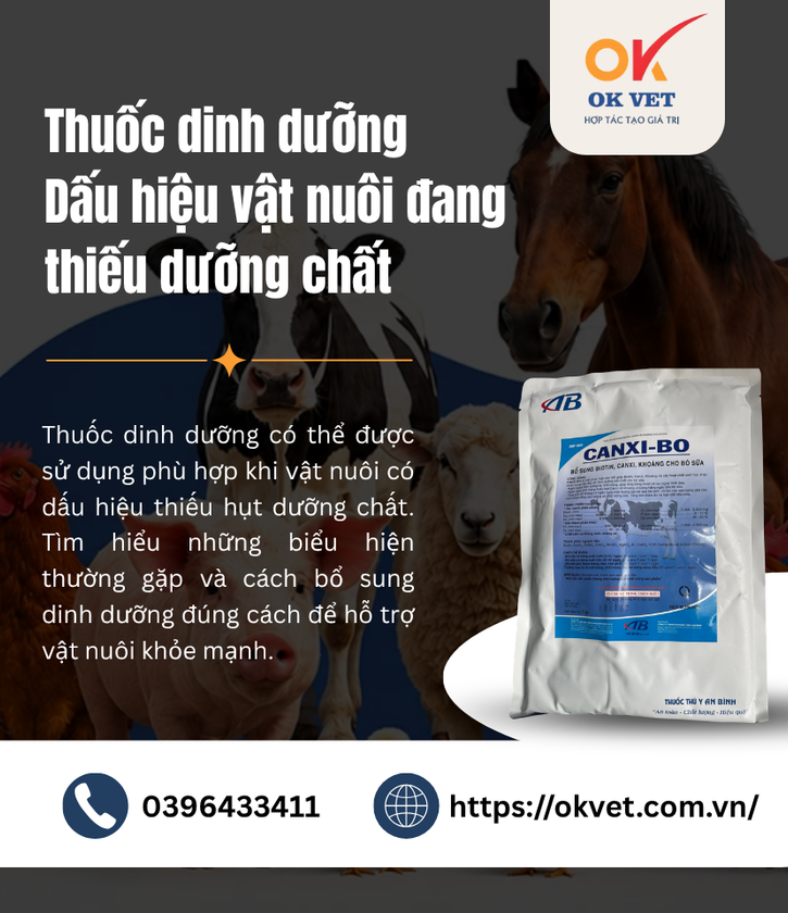 Thuốc dinh dưỡng Dấu hiệu vật nuôi đang thiếu dưỡng chất